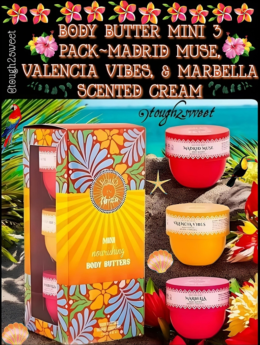 🆕️BODY BUTTER MINI 3 PACK~MADRID MUSE, VALENCIA VIBES, & MARBELLA SCENTED CREAM